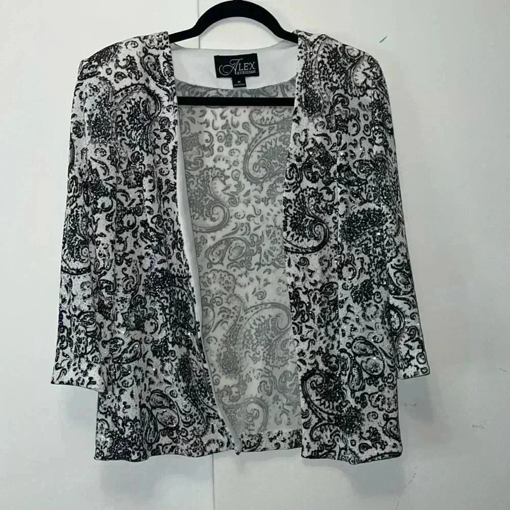 Alex Evenings Glitter Jacket- Medium